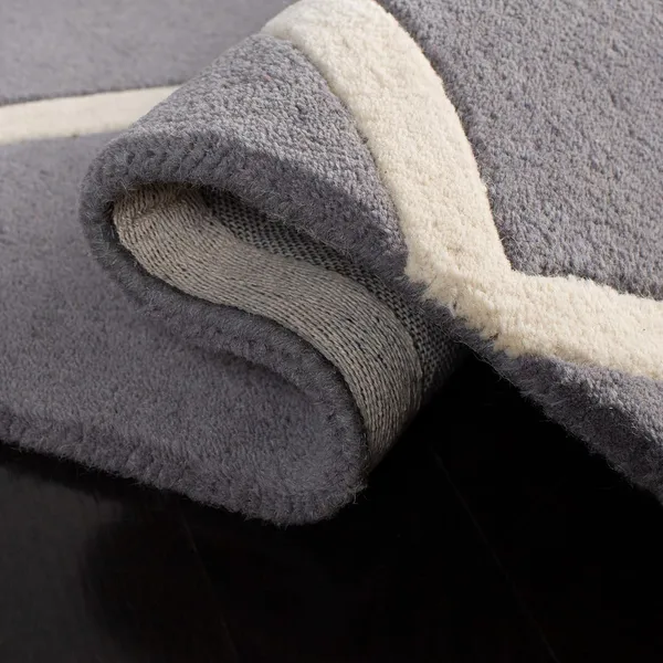 Micro_Polyester_Shaggy_White_Grey_Plain_Carpet
