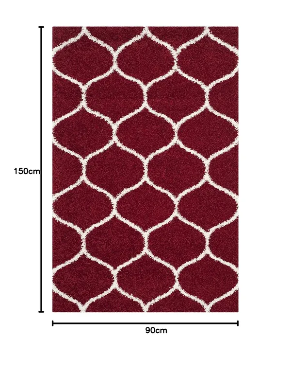 Micro_Polyester_Shaggy_Red_Ivory_Carpet