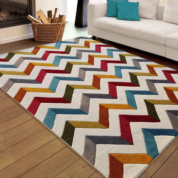 Micro_Polyester_Shaggy_Red_Ivory_Plain_Carpet