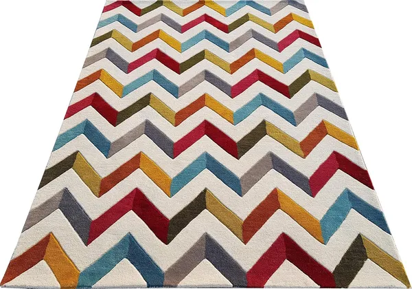 Micro_Polyester_Shaggy_Red_Ivory_Plain_Carpet