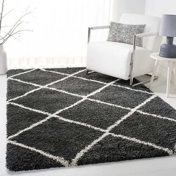 Micro_Polyester_Shaggy_Dark_Grey_Ivory_Carpet