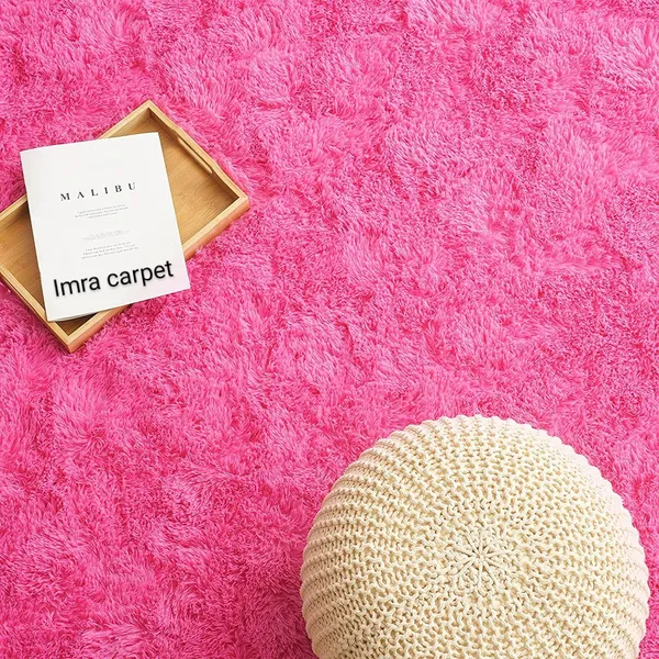 Micro_Polyester_Shag_Solid_Hot_Pink_Area_Carpet