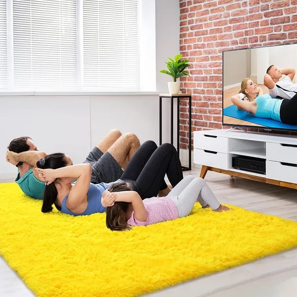 Micro_Polyester_Shaggy_Yellow_Living_Room_Carpet
