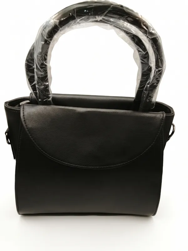 Black_Leather-Look_Medium_Tote_Structured_Flap_Handbag_For_Women