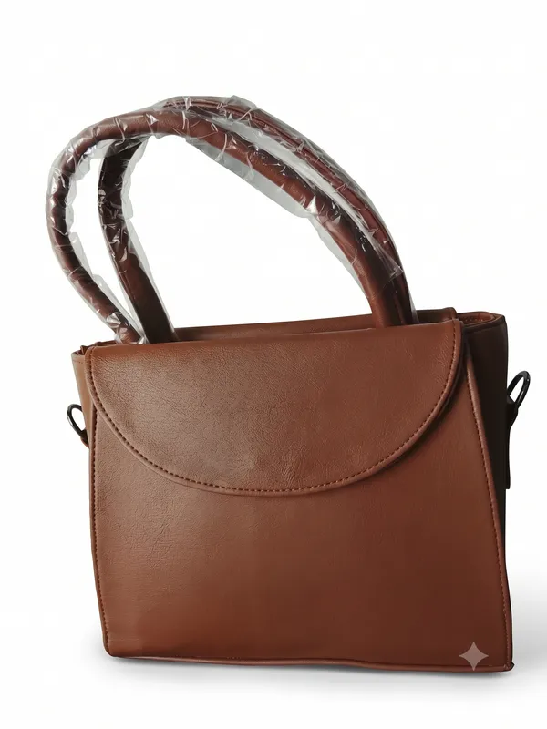 Brown_Leather_Look_Medium_Tote_Structured_Flap_Handbag_for_Women