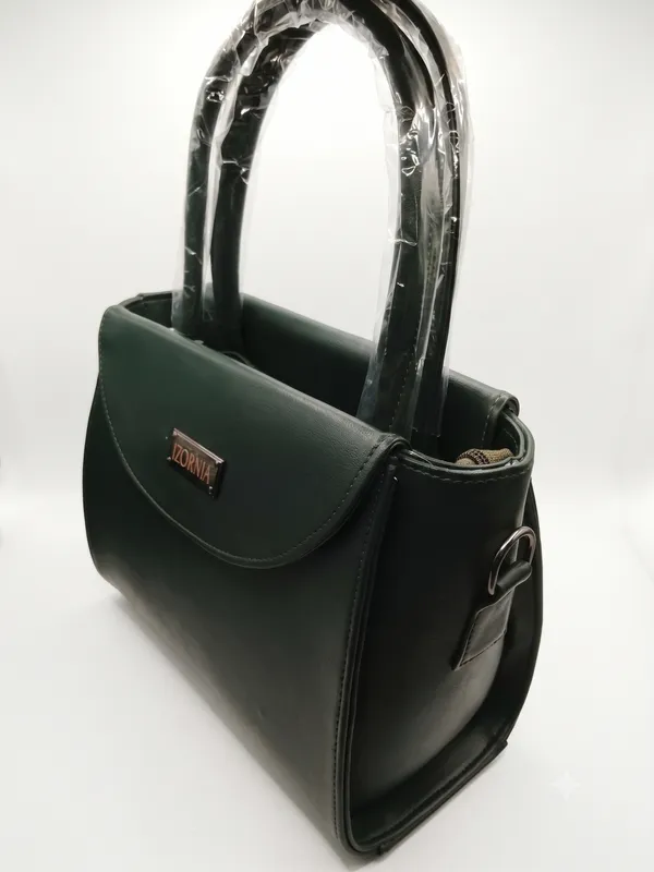 Black_Faux_Leather_Medium_Tote_Structured_Flap_Handbag_for_Women