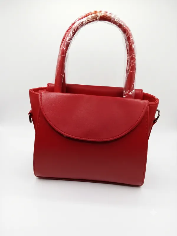 Red_Faux_Leather_Structured_Medium_Tote_Flap_Handbag_for_Women