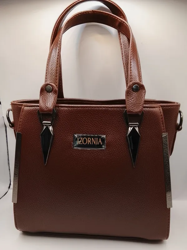 Brown_Textured_MediumTote_Handbag_for_Women