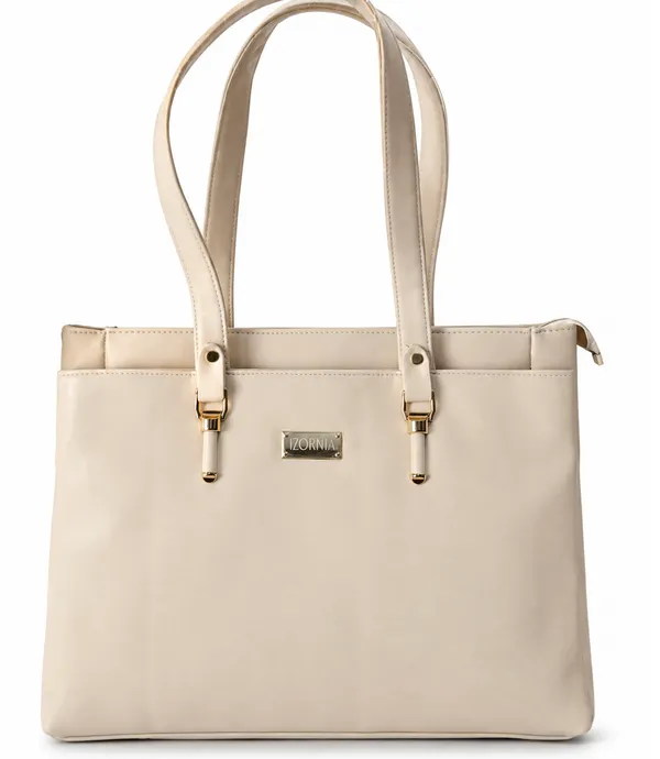Cream_Structured_Big_Tote_Bag_for_Women
