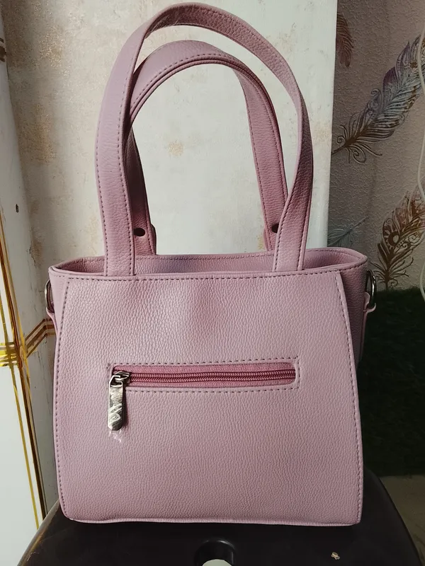Pink_Faux_Leather__MediumTote_Handbag_for_Women