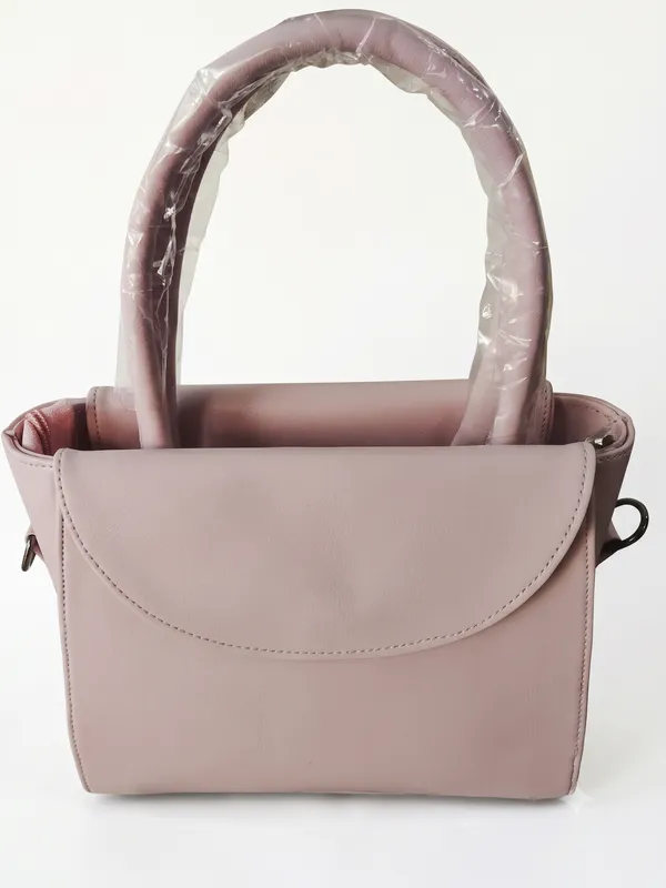 Pink_Faux_Leather_Medium_Tote_Structured_Flap_Handbag_for_Women