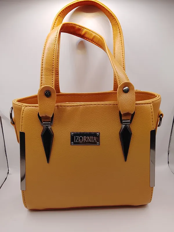 Yellow_Textured_Structured_Medium_Tote_for_Women