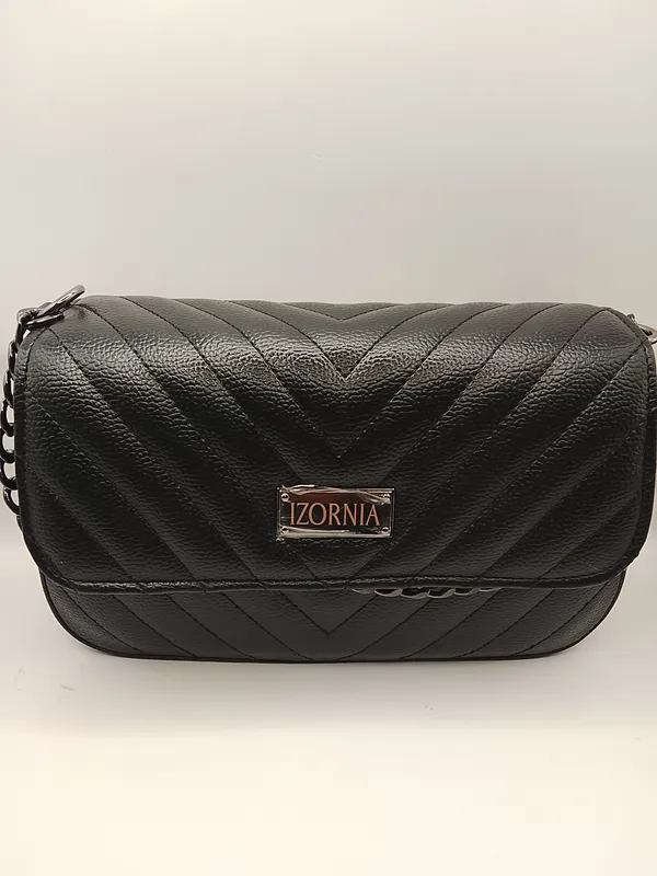 Black_Textured_Quilted_Shoulder_Bag_for_Women