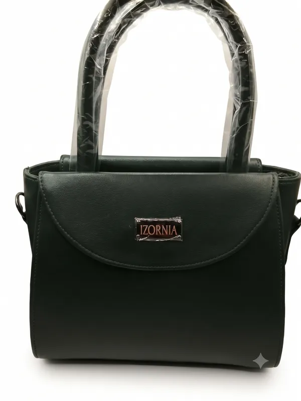 Black_Faux_Leather_Medium_Tote_Structured_Flap_Handbag_for_Women