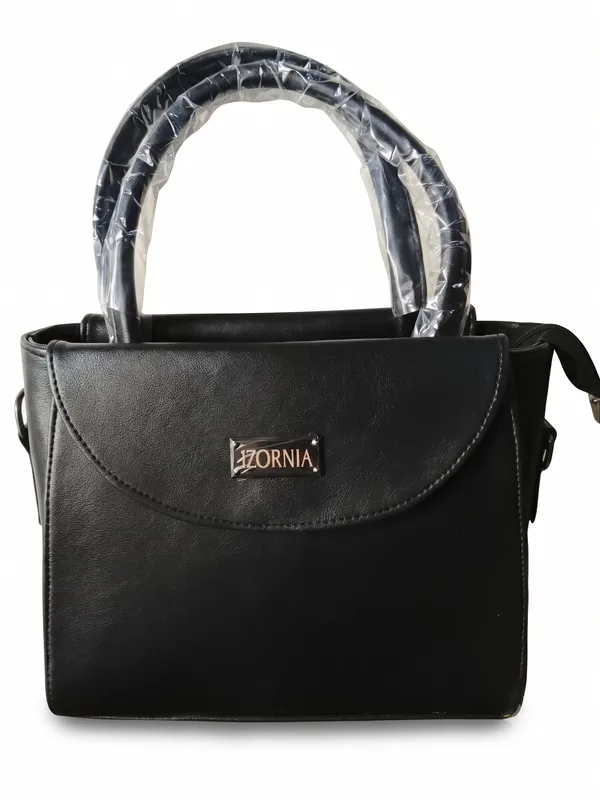 Black_Leather-Look_Medium_Tote_Structured_Flap_Handbag_For_Women
