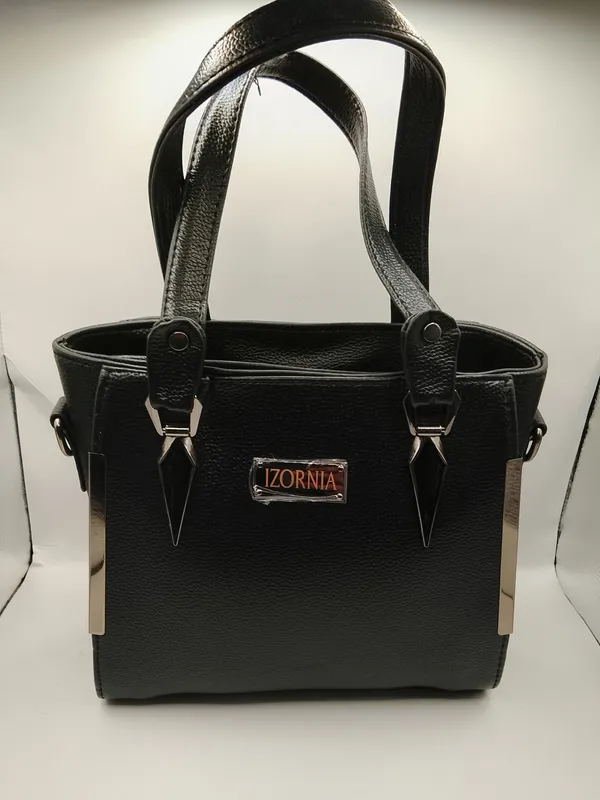 Black_Textured_Medium_Tote_Handbag_for_Women