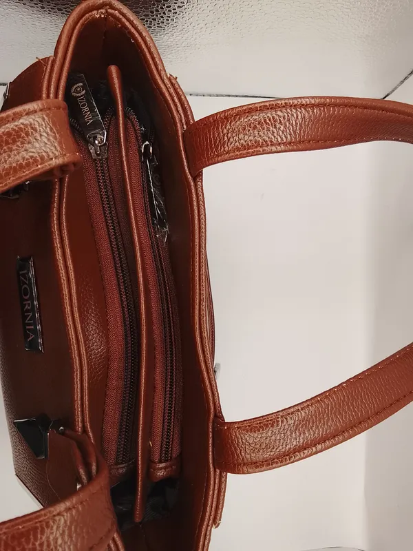 Brown_Textured_MediumTote_Handbag_for_Women