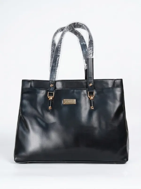 Black_Leather-Look_Structured_Big_Tote_Bag_for_Women
