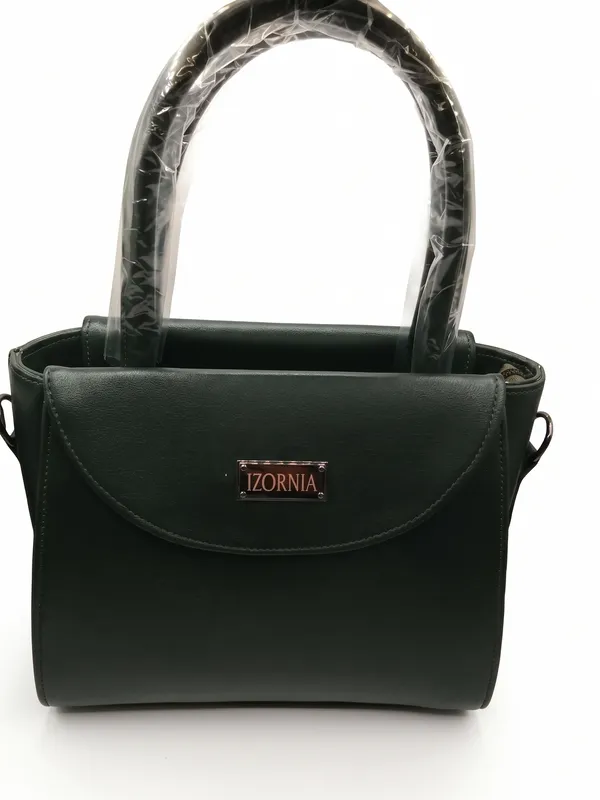 Black_Faux_Leather_Medium_Tote_Structured_Flap_Handbag_for_Women