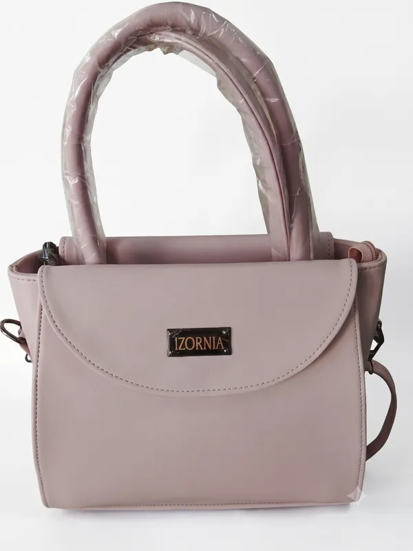 Pink_Faux_Leather_Medium_Tote_Structured_Flap_Handbag_for_Women