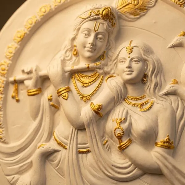 Polyresin_Spiritual_Krishna_Round_Wall_Hanging_Sculpture_Antique_Finish
