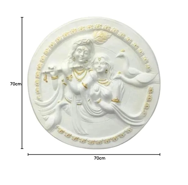 Polyresin_Spiritual_Krishna_Round_Wall_Hanging_Sculpture_Antique_Finish
