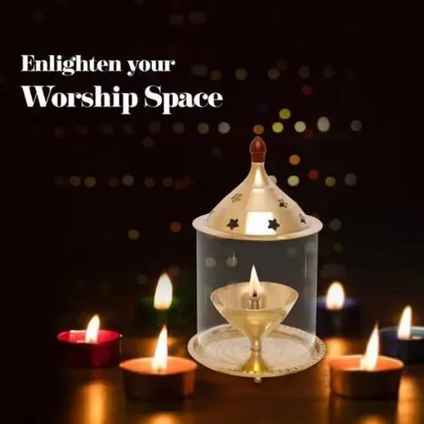 Brass_Traditional_Diya_Borosilicate_Glass_Cover_Oil_Lamp