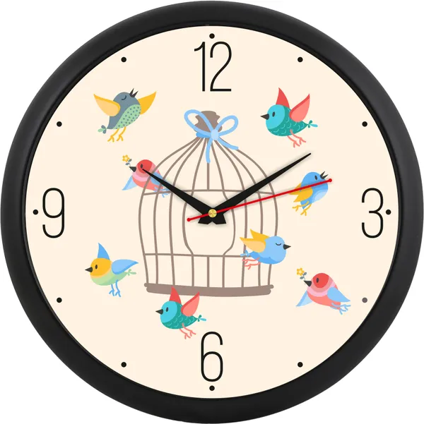 Decorative_Bird_Print_Round_Wall_Clock