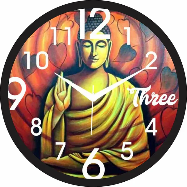 Decorative_Buddha_Print_Round_Wall_Clock