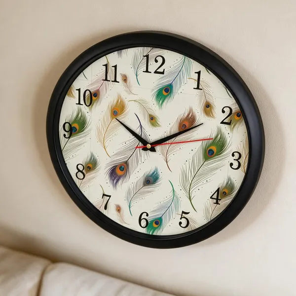 Plastic_Decorative_Peacock_Feather_Print_Round_Analogue_Wall_Clock
