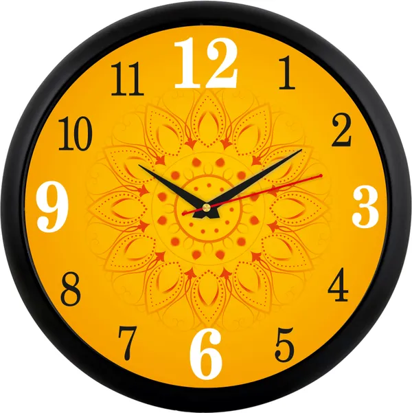 Mandala_Style_Orange_Pattern_Wall_Clock