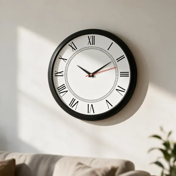 Plastic_Classic_Roman_Numeral_Black_White_Round_Analogue_Wall_Clock