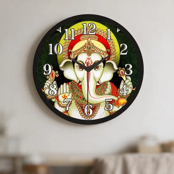 Plastic_Devotional_Ganesha_Print_Round_Analogue_Wall_Clock