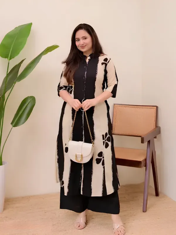 Black_And_Beige_Flower_Cord_Set_For_Women