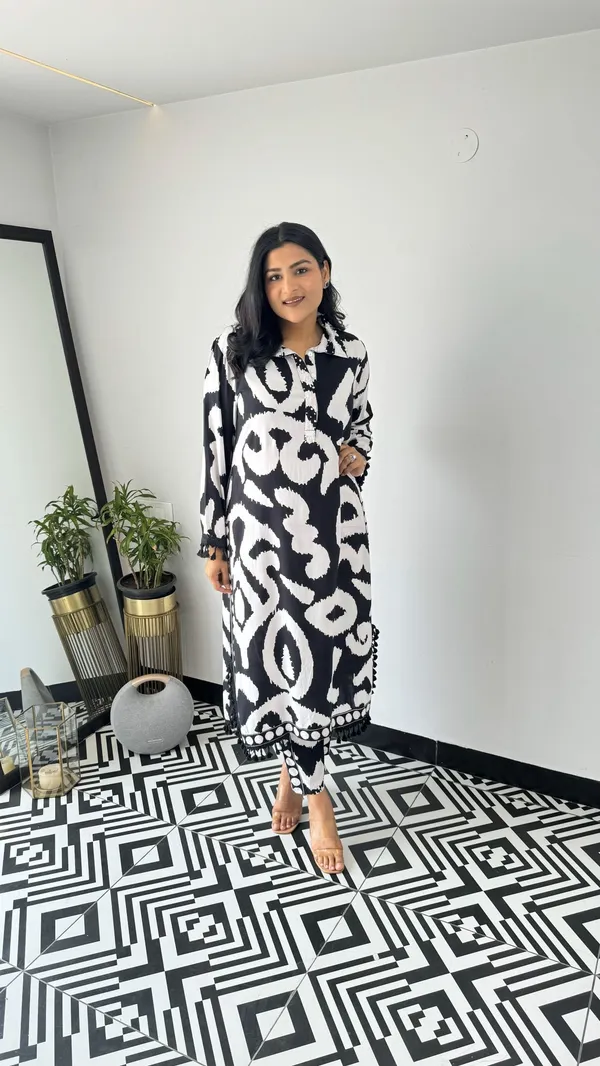 Paisley_Black_White_Kurta_Pants