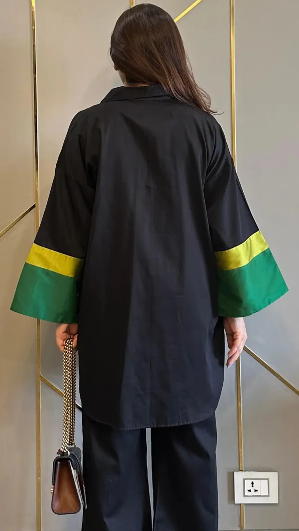 Black_And_Green_Colour_Block_Cotton_Co_Ord_Set