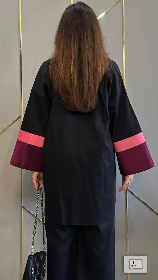 Black_And_Purple_Colour_Block_Cotton_Co_Ord_Set
