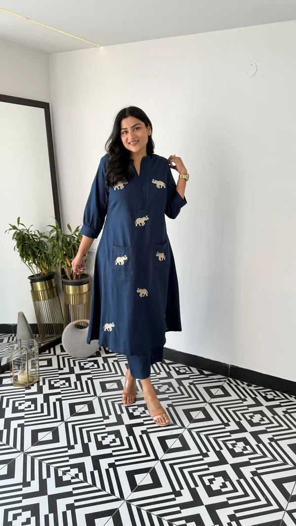 Gaja_Blue_Kurta_Pants
