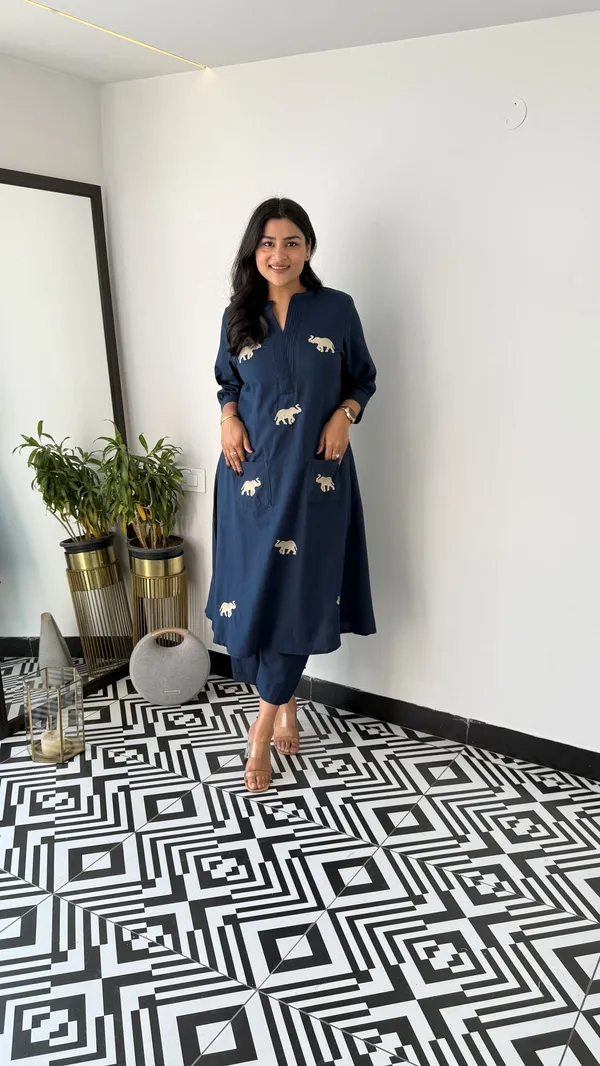 Gaja_Blue_Kurta_Pants
