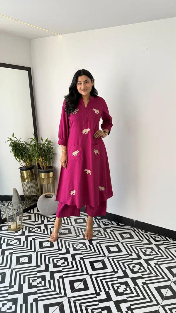 Gaja_Magenta_Kurta_Pants