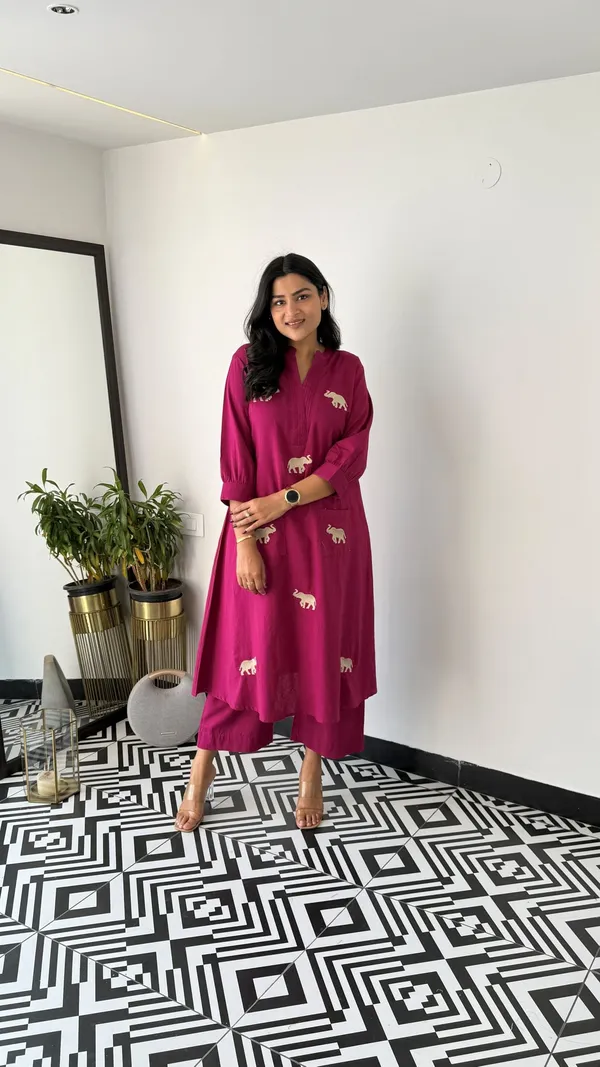 Gaja_Magenta_Kurta_Pants