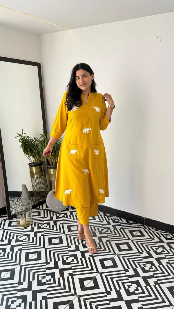 Gaja_Yellow_Kurta_Pants