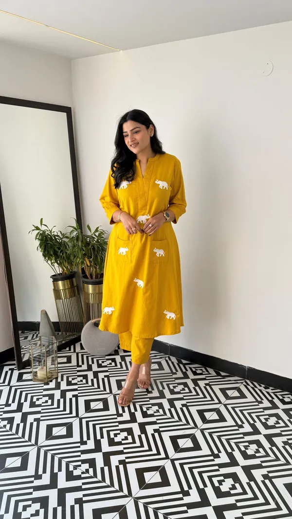 Gaja_Yellow_Kurta_Pants