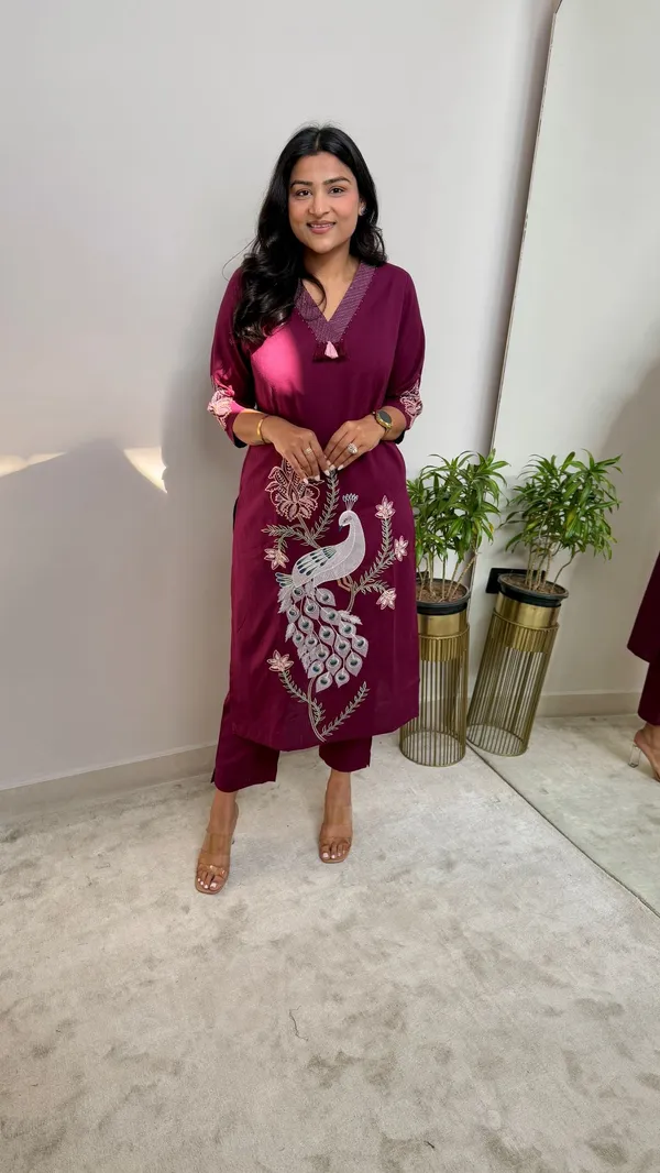 Mayur_Maroon_Kurta_Pants