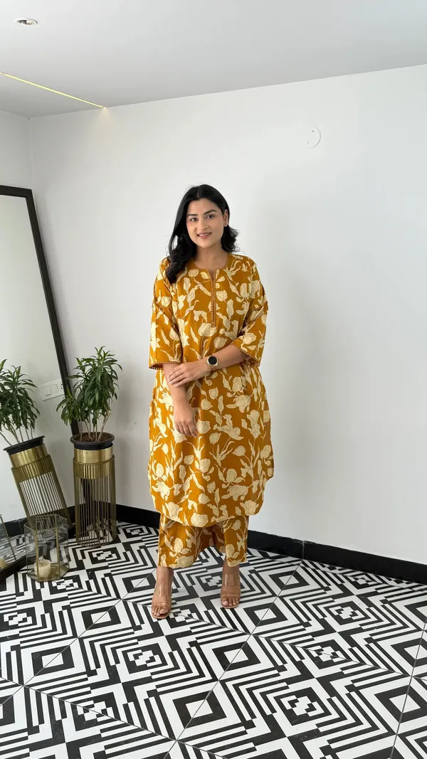 Bloom_Yellow_Kurta_Pants_For_Women