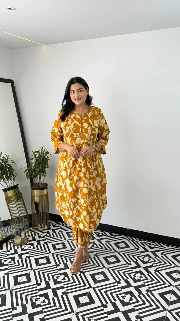 Bloom_Yellow_Kurta_Pants_For_Women