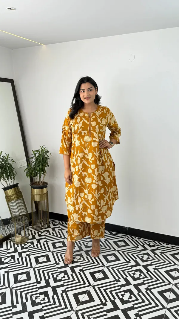 Bloom_Yellow_Kurta_Pants_For_Women