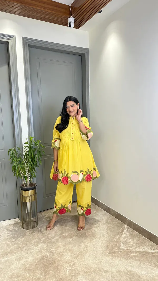 Butter_Yellow_Floral_Mul_Cord_Set