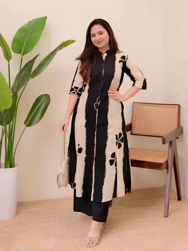 Black_And_Beige_Flower_Cord_Set_For_Women