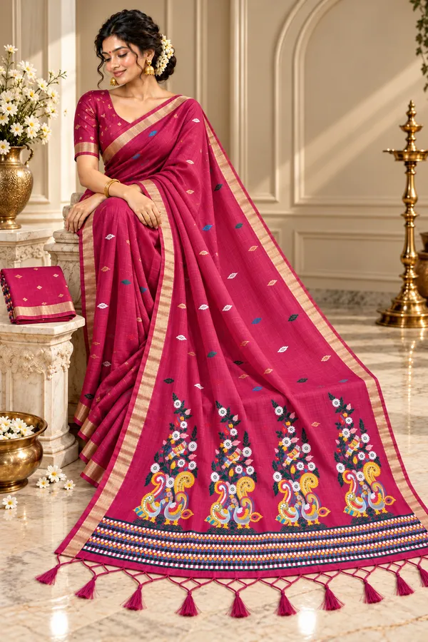 Magenta_Printed_Saree_For_Women